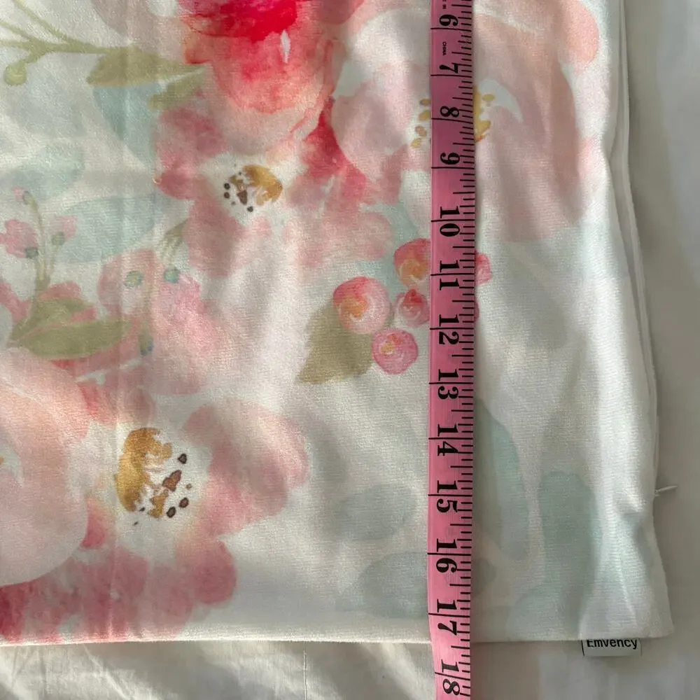 EMVENCY Accent Pillow Cover Peonies Watercolor Pink Floral SzOS Zippered Square